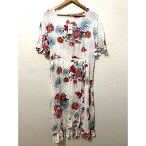 Sweet Salt Womans‎ Floral Midi Dress Size XL Ruffeled Babydoll Boho Bloomcare